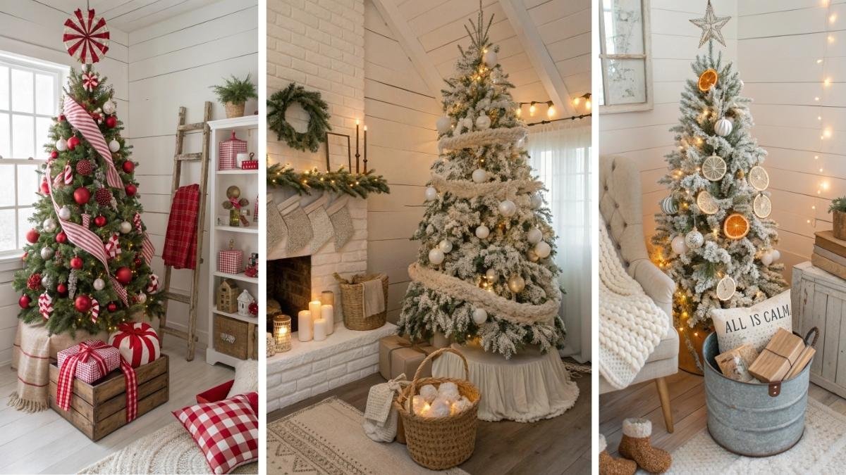 Weathered-Luxe Farmhouse Christmas Trees Ideas to Bring Authentic Country Charm Home This Season
