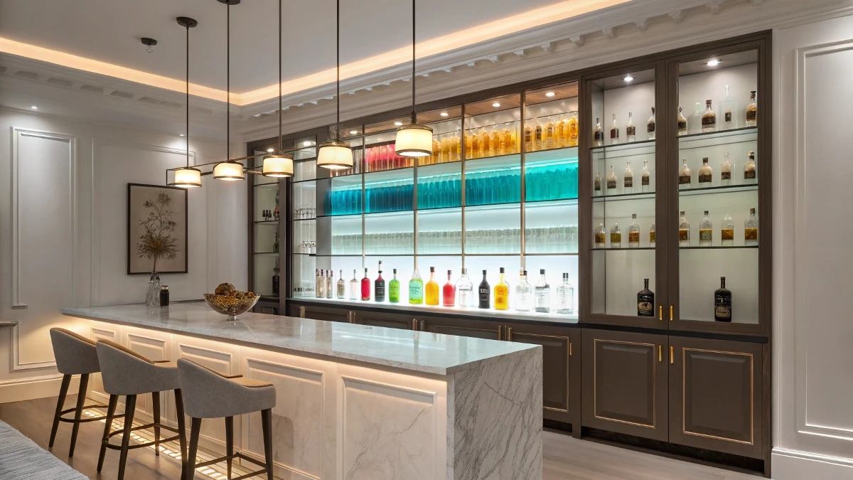 Backlit Bottle Shelf Showcase