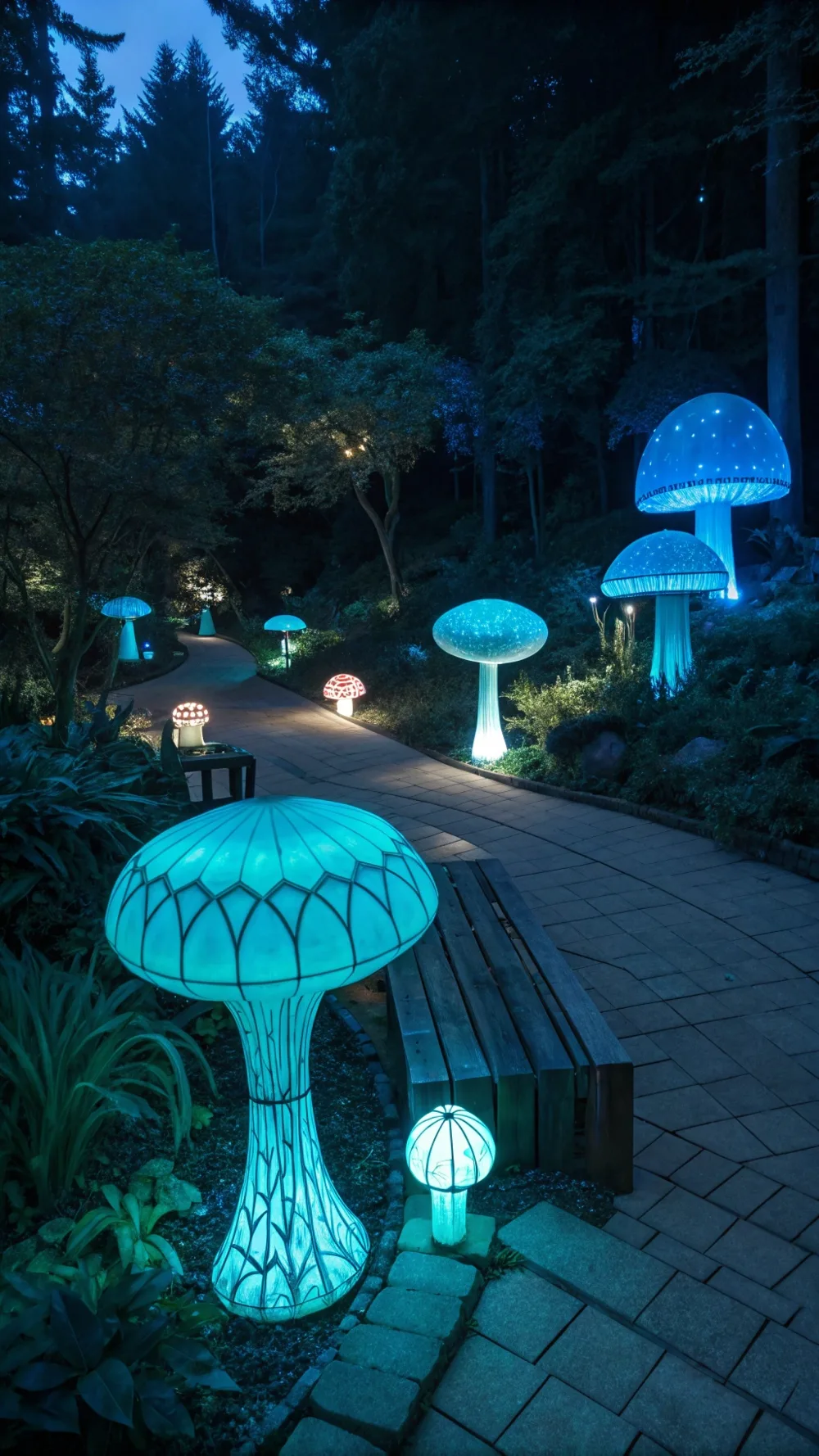 Bioluminescent-Inspired Glass Features
