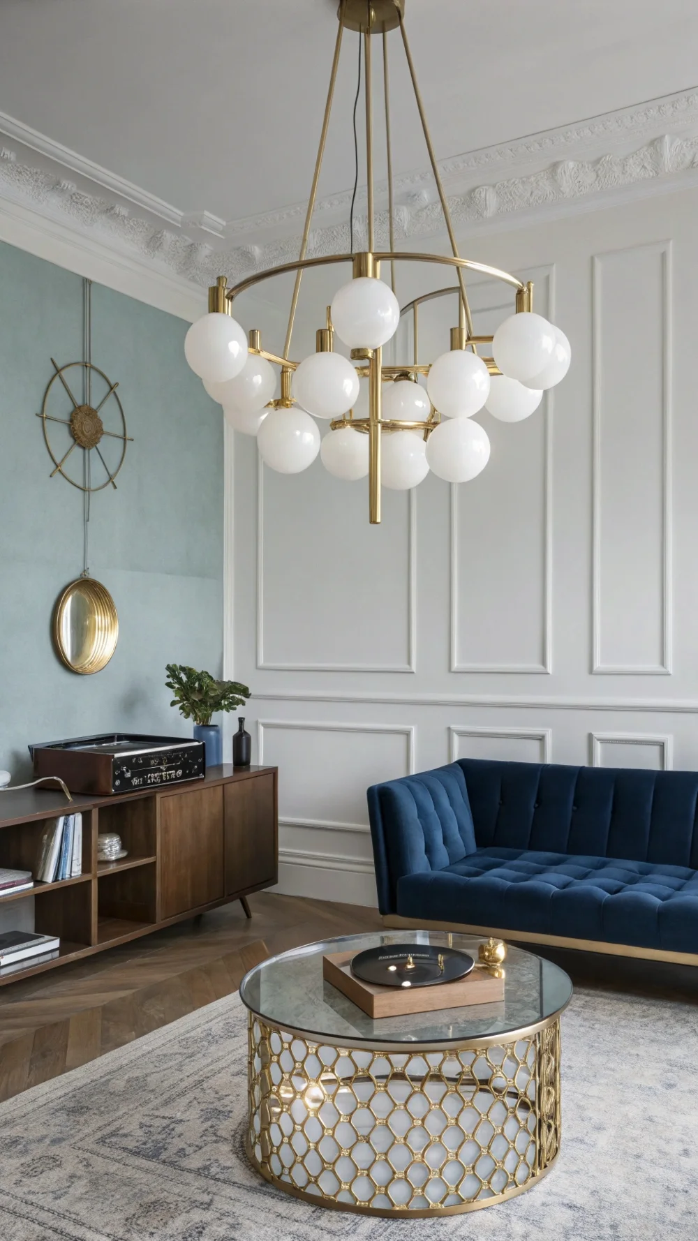 Bubble Cluster Chandelier in a Glamorous Lounge
