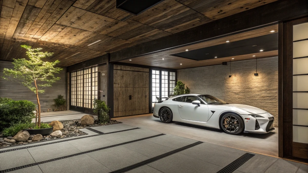 Contemporary Japanese Zen Garage