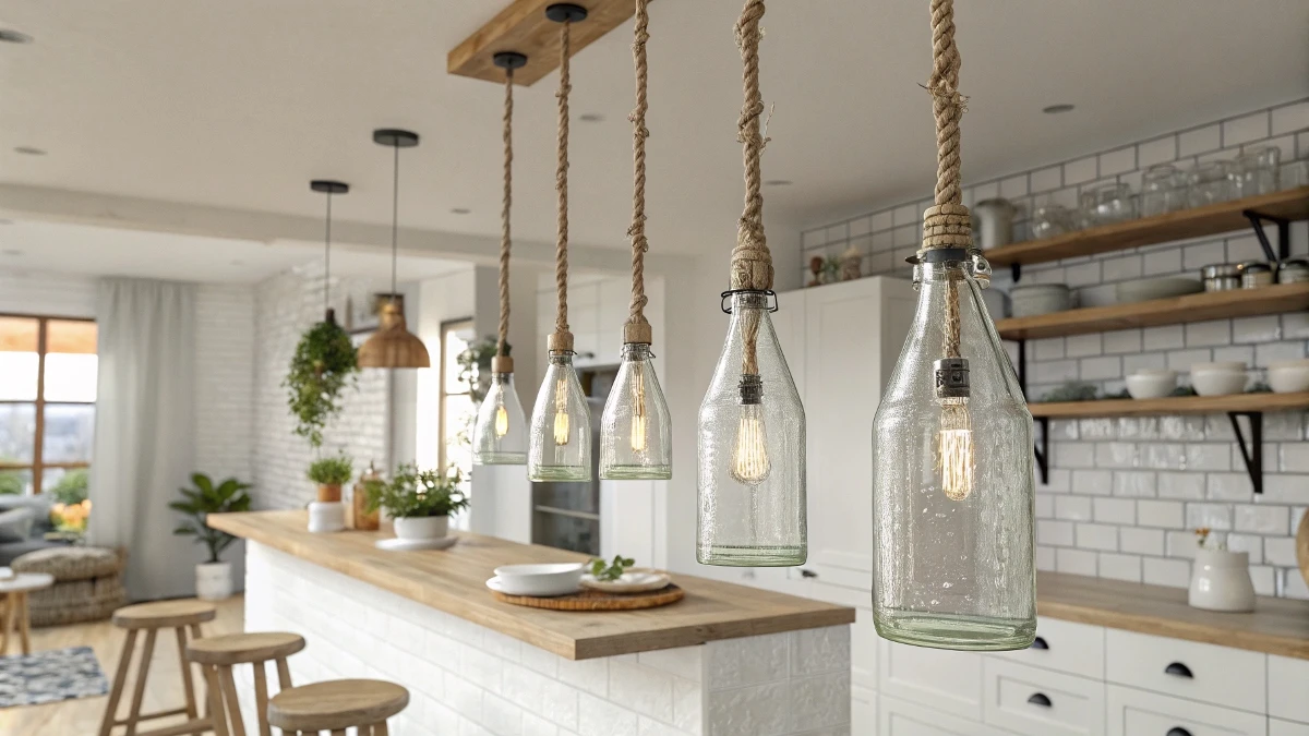 Glass Bottle Pendant Light