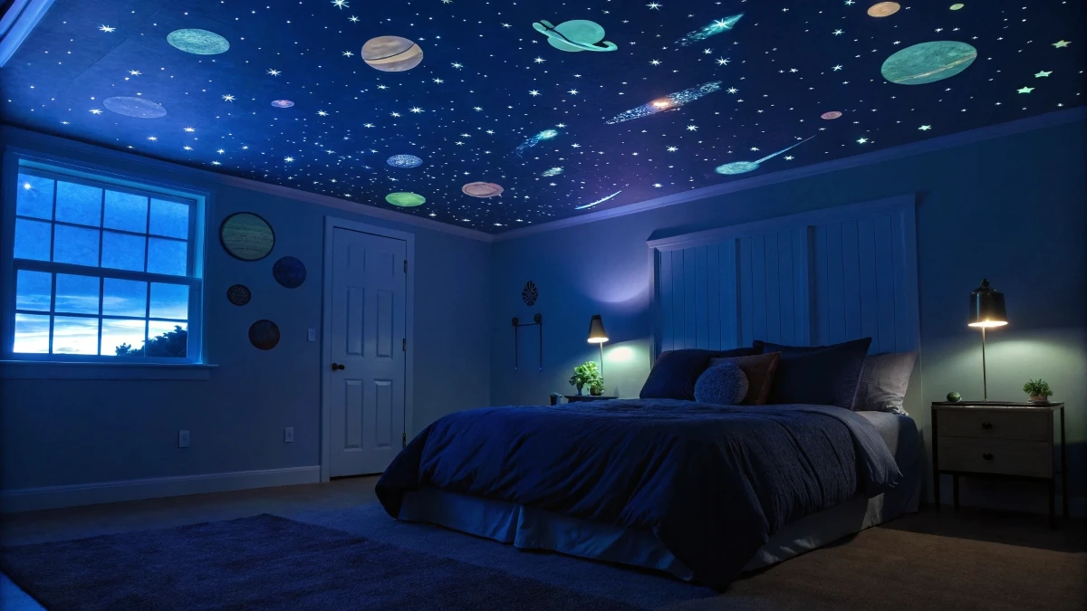 Glow-in-the-Dark Ceiling Constellations for a Celestial Escape