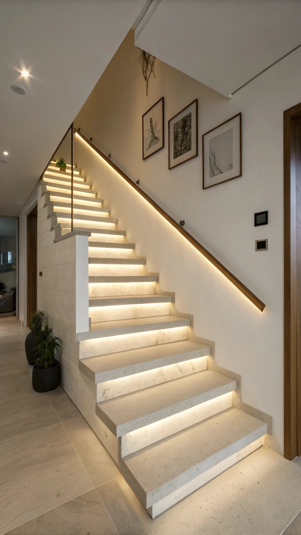 Hidden Indirect Lighting for a Minimalist Staircase
