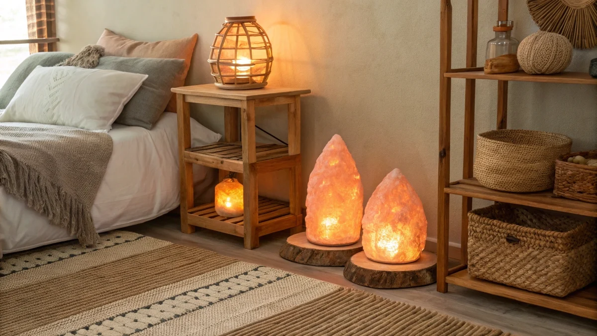 Himalayan Salt Lamp Corner for a Warm Aura
