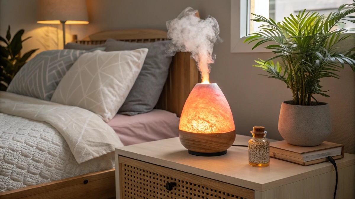 Himalayan Salt Lamp + Essential Oil Diffuser Combo