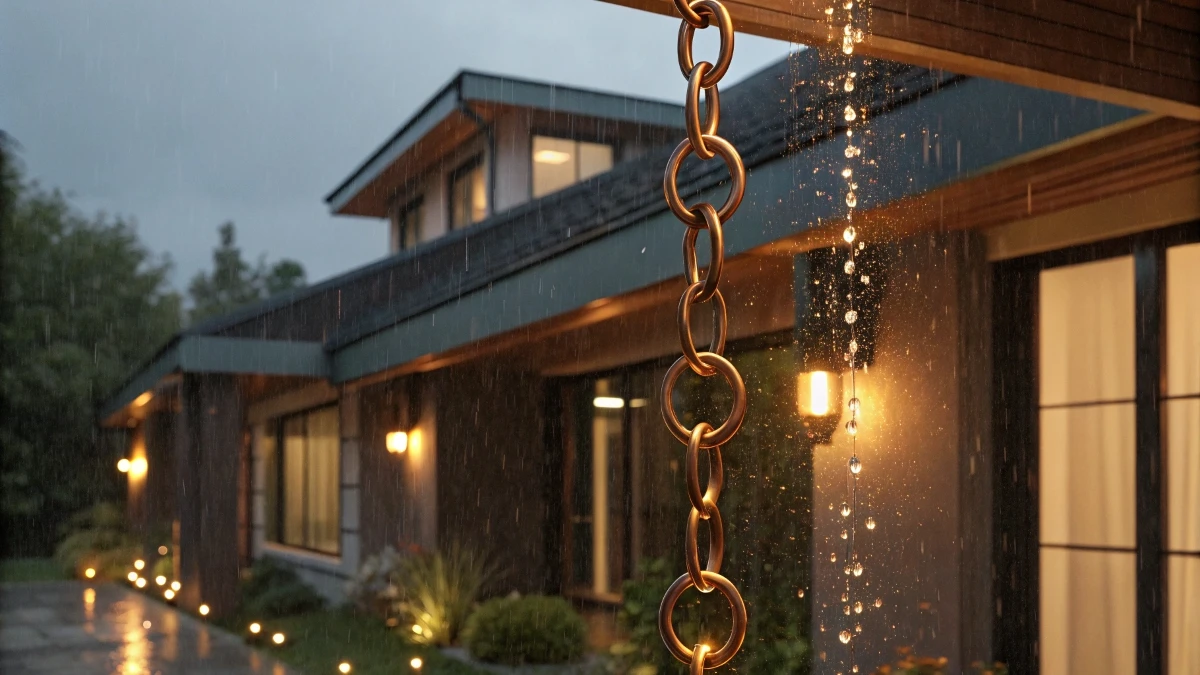 Illuminated Rain Chain Feature