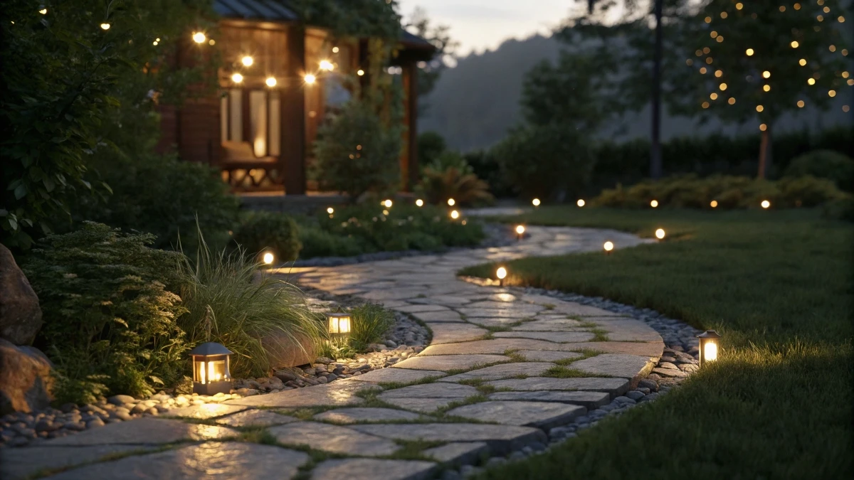 Illuminated Stone Path Journey