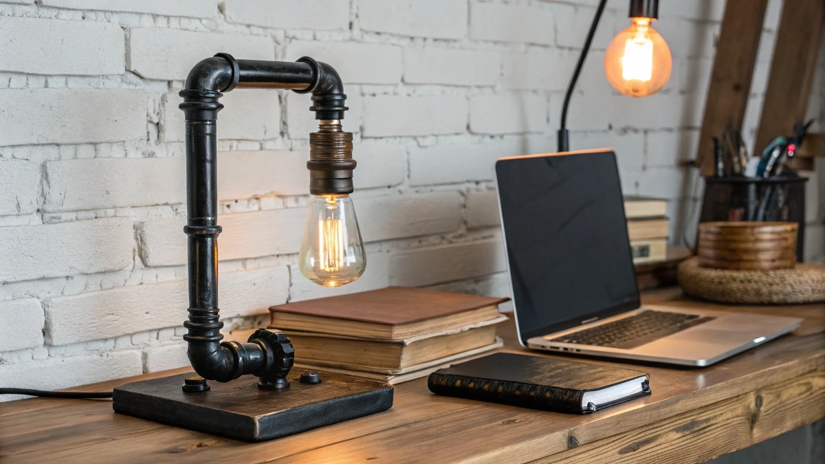 Industrial Pipe Desk Lamp