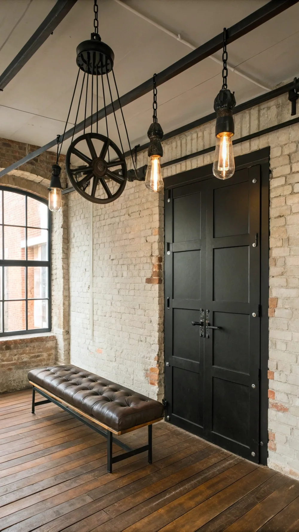 Industrial Pulley Pendant Light