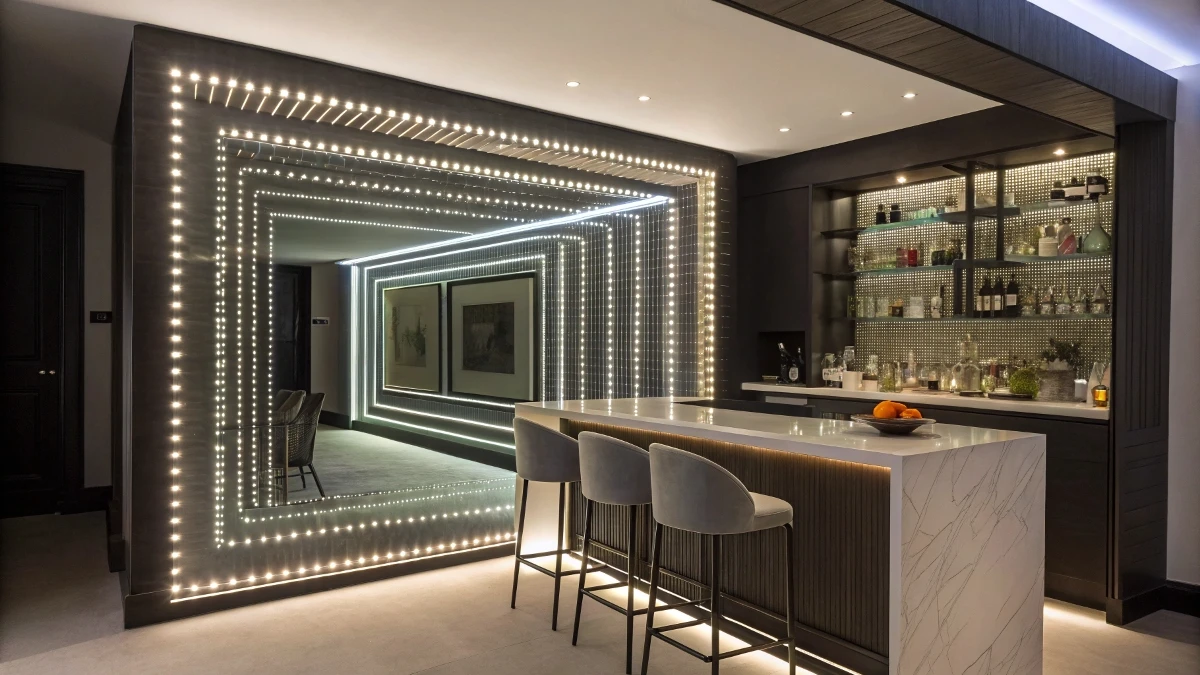 Infinity Mirror Bar Front