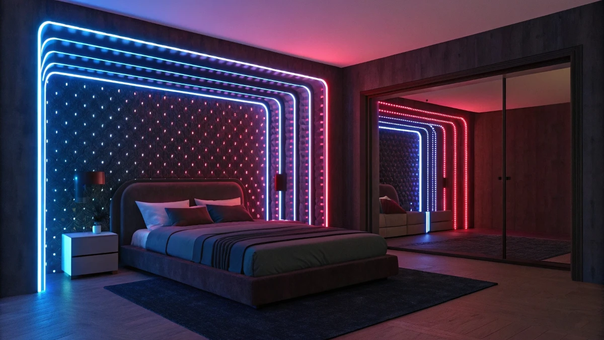 Infinity Mirror Headboard for a Futuristic Glow