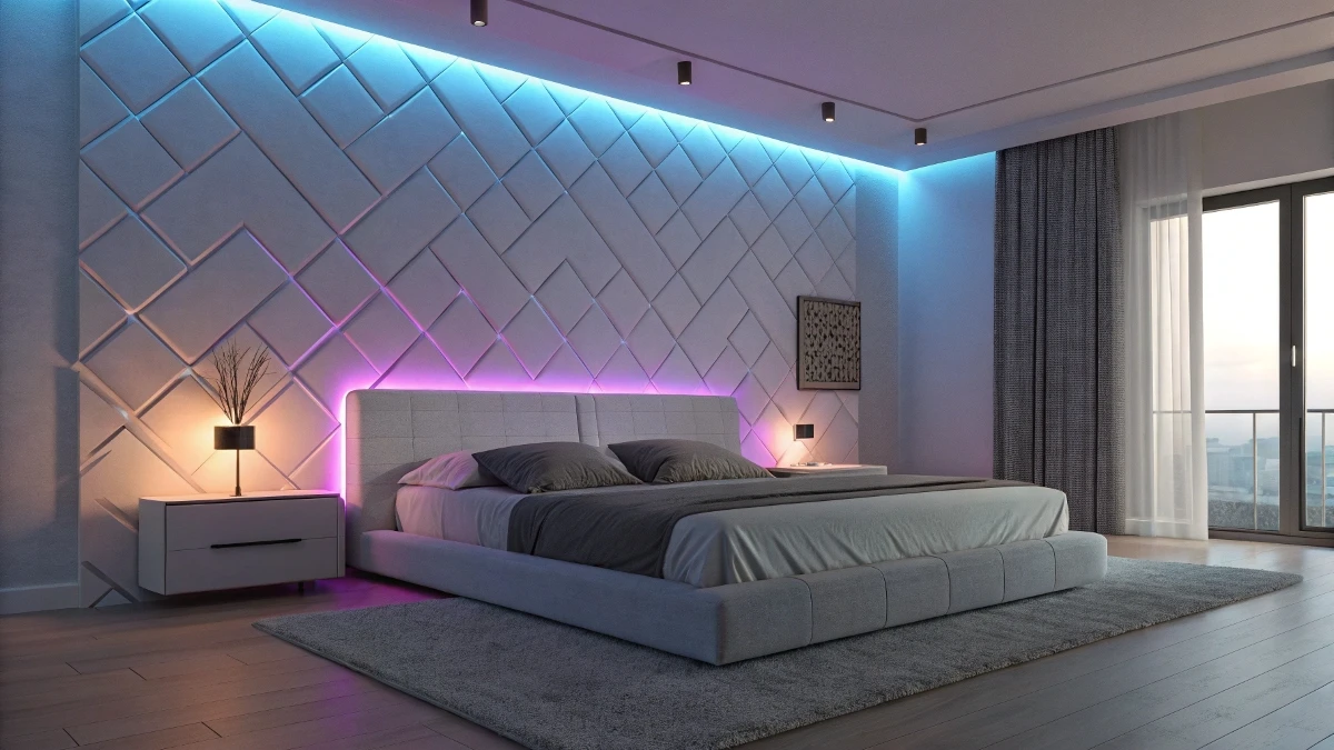 LED Strip Headboard for a Futuristic Look