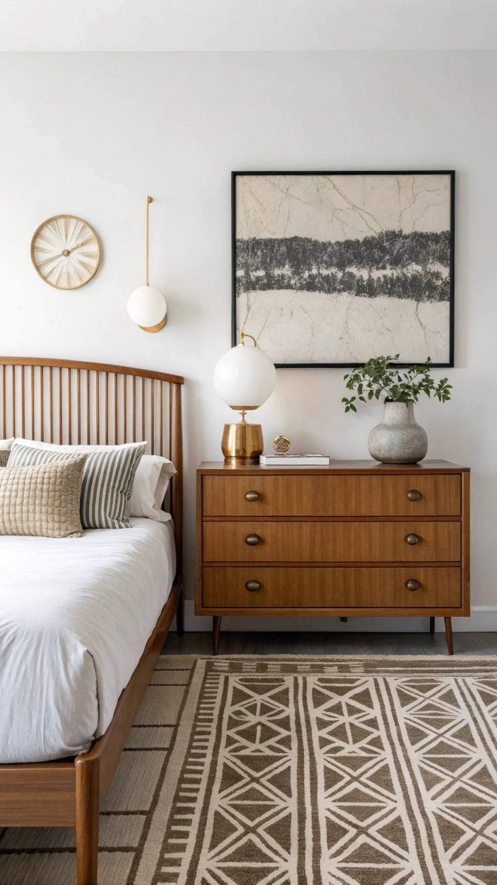 Opal Globe Wall Sconces in a Chic Bedroom