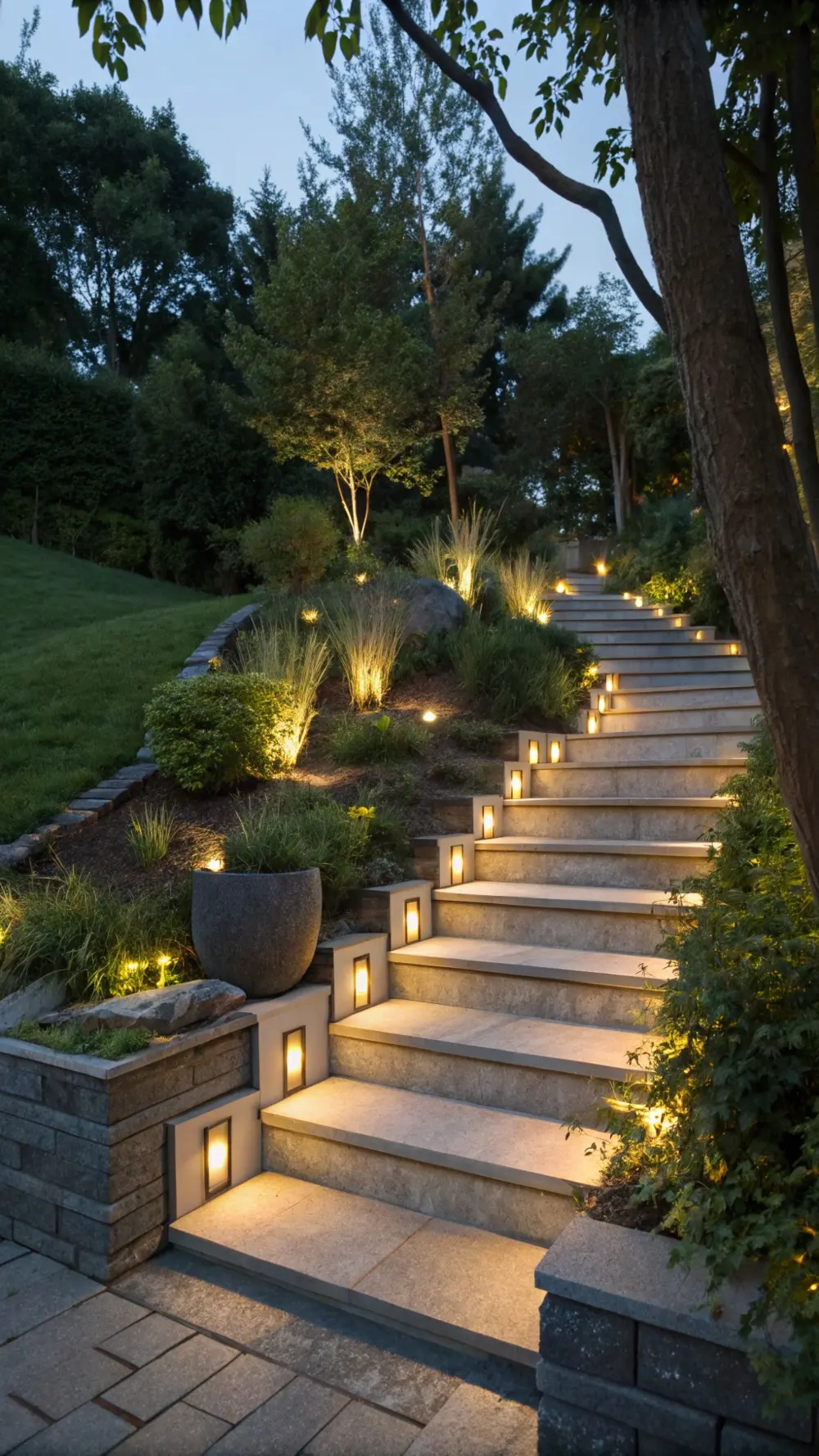 Outdoor Solar-Powered Step Lights for Pathways
