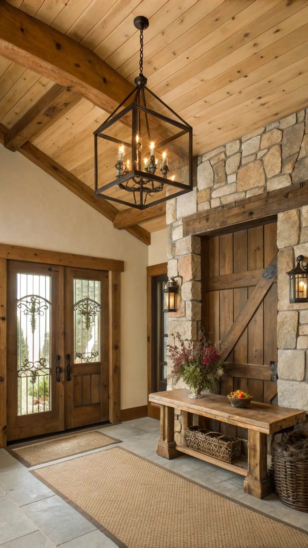  Rustic Lantern-Style Ceiling Fixture