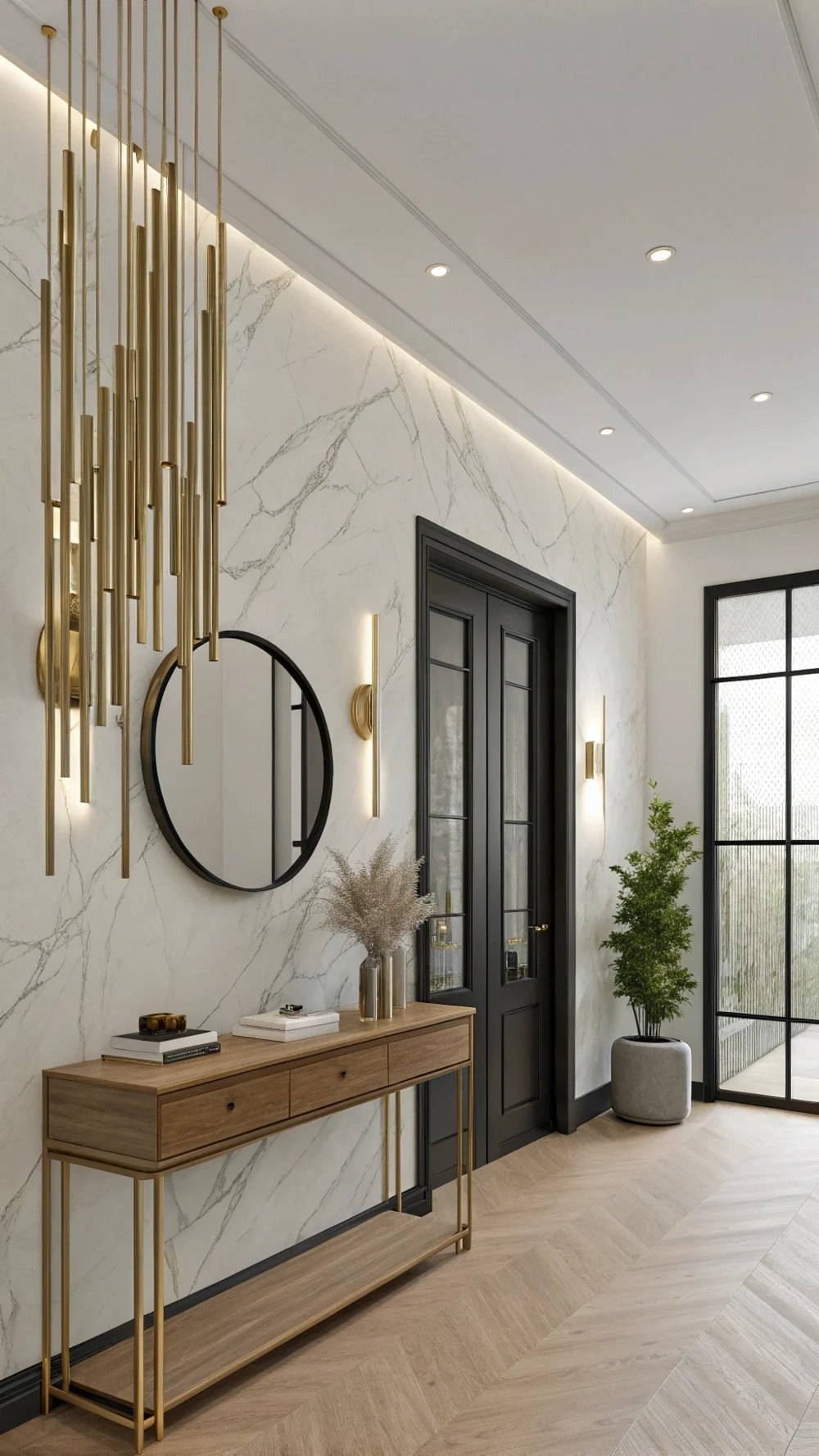 Sleek Gold Linear Pendant Lights