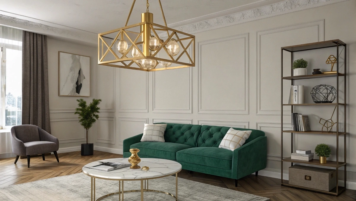 Statement Chandelier in a Compact Space