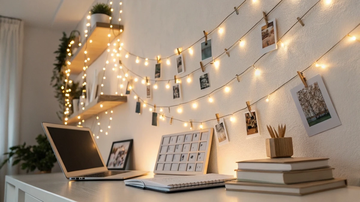 String Light Photo Wall