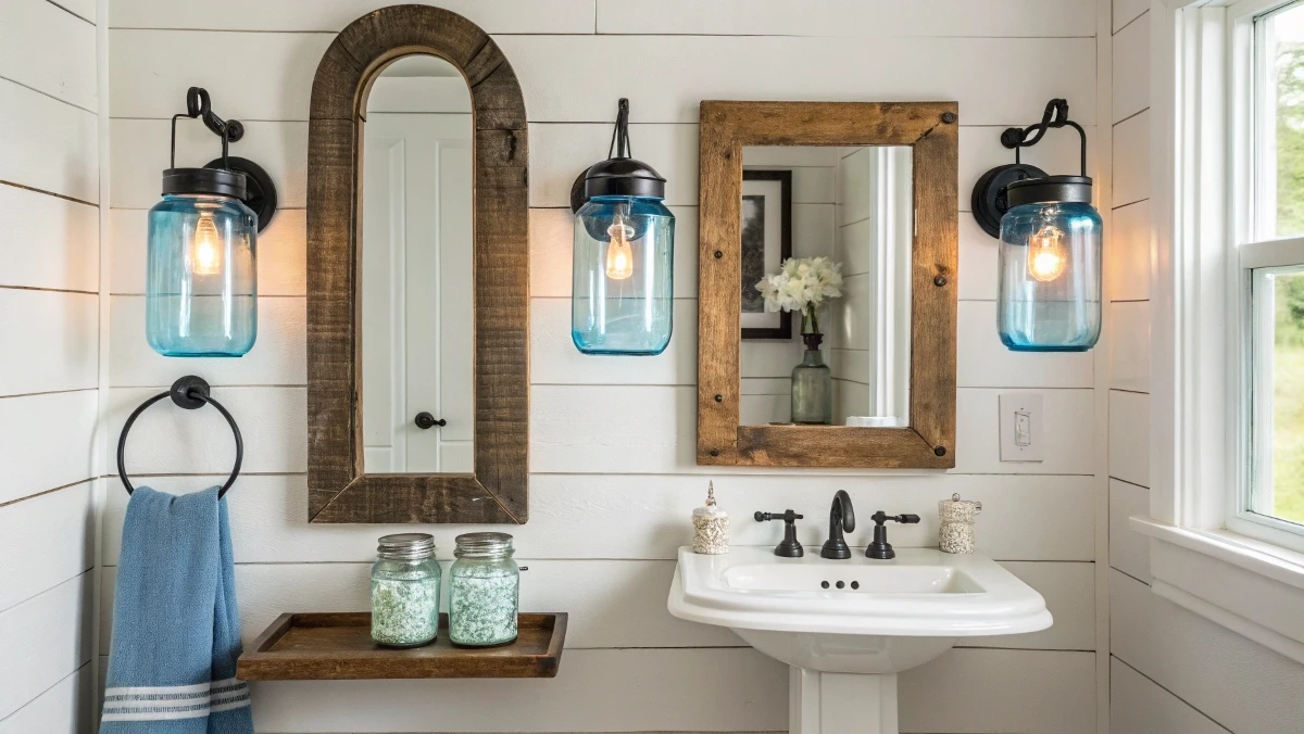 Vintage Mason Jar Wall Sconces