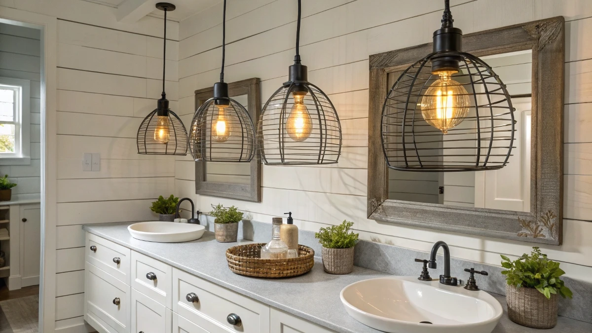 Wire Basket Pendant Lights