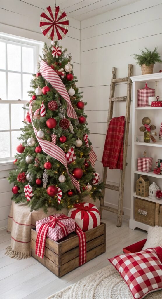 Weathered-Luxe Farmhouse Christmas Trees Ideas to Bring Authentic Country Charm Home This Season