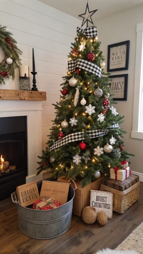 Weathered-Luxe Farmhouse Christmas Trees Ideas to Bring Authentic Country Charm Home This Season