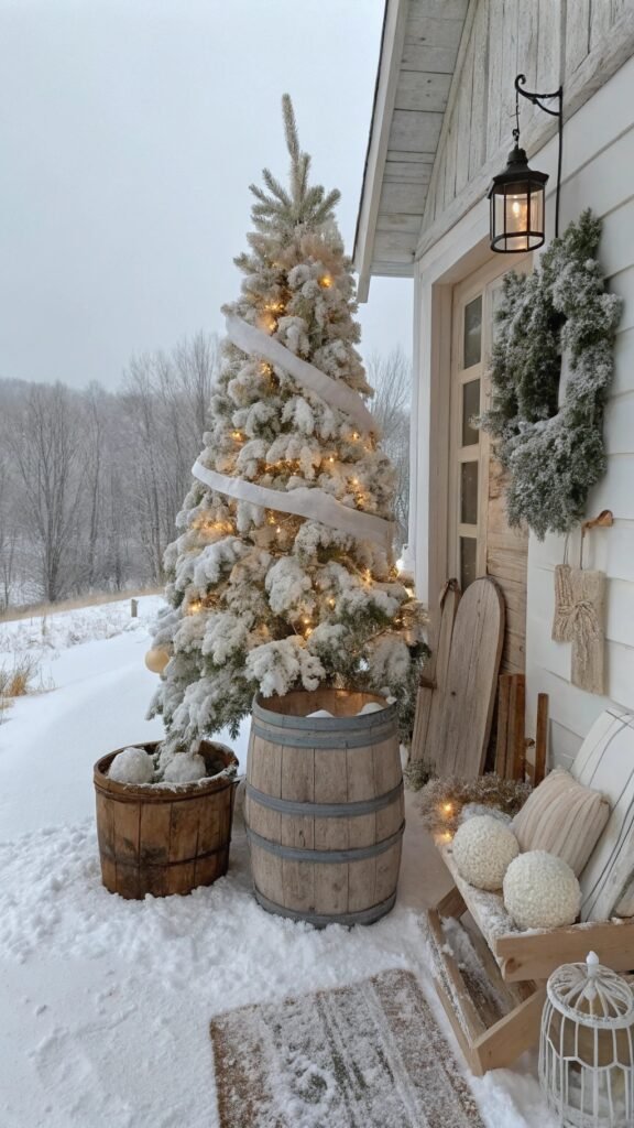 Weathered-Luxe Farmhouse Christmas Trees Ideas to Bring Authentic Country Charm Home This Season