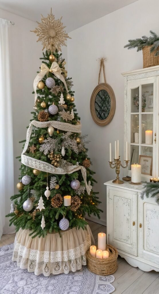 Weathered-Luxe Farmhouse Christmas Trees Ideas to Bring Authentic Country Charm Home This Season