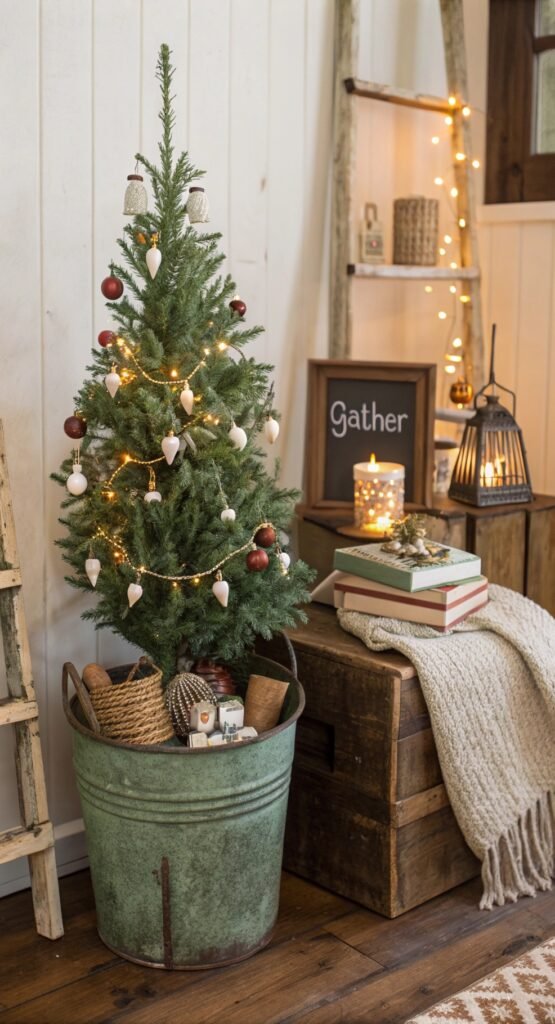 Weathered-Luxe Farmhouse Christmas Trees Ideas to Bring Authentic Country Charm Home This Season