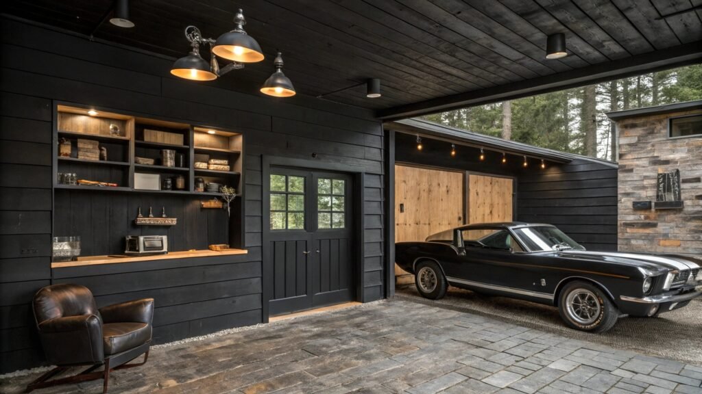 21 Daring Black Garage Interior Wall Ideas for a Bold Upgrade