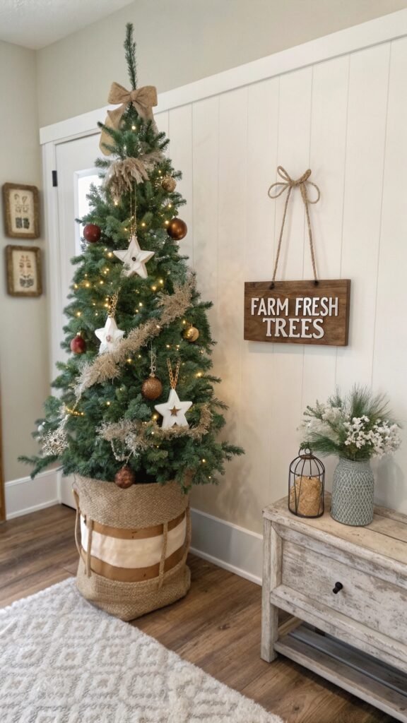 Weathered-Luxe Farmhouse Christmas Trees Ideas to Bring Authentic Country Charm Home This Season