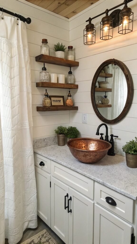 Small Farmhouse Bathroom Ideas: Blend Vintage Appeal with Contemporary Comfort in Any Size Space