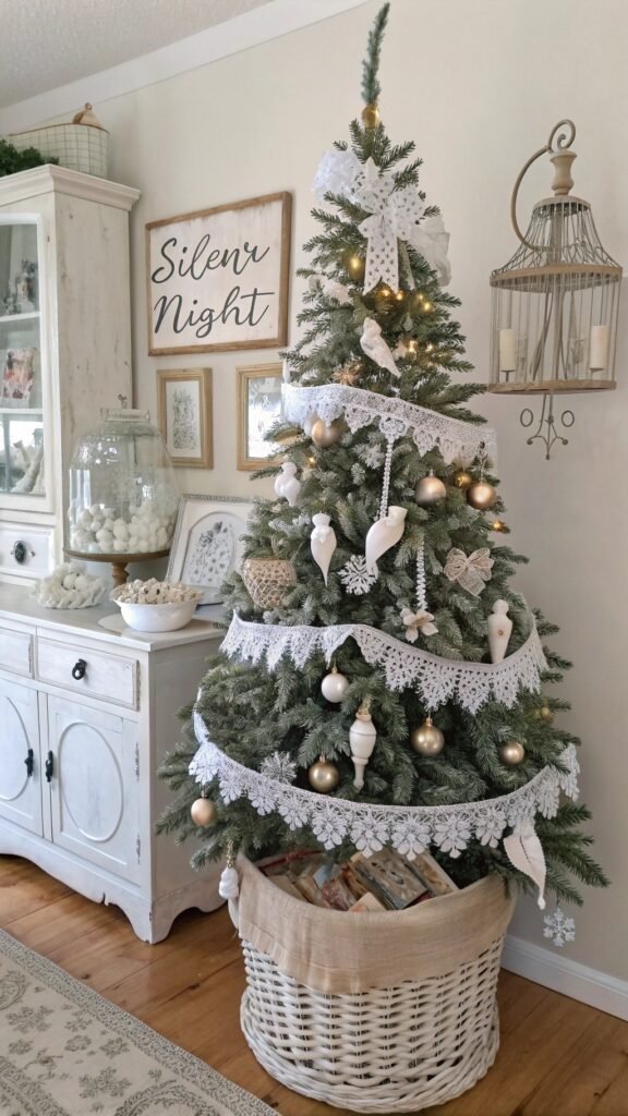 Weathered-Luxe Farmhouse Christmas Trees Ideas to Bring Authentic Country Charm Home This Season