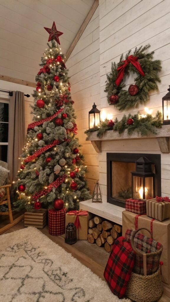 Weathered-Luxe Farmhouse Christmas Trees Ideas to Bring Authentic Country Charm Home This Season