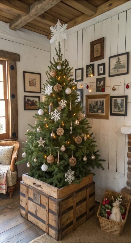 Weathered-Luxe Farmhouse Christmas Trees Ideas to Bring Authentic Country Charm Home This Season