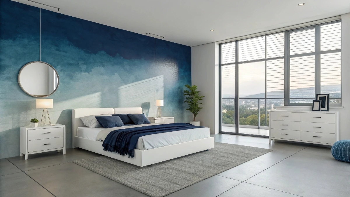 Blue Ombre Accent Wall