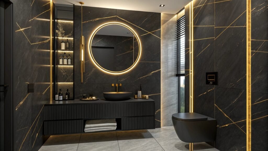 The Allure of Dark and Gold Bathroom Ideas: A Bold Take on Elegance