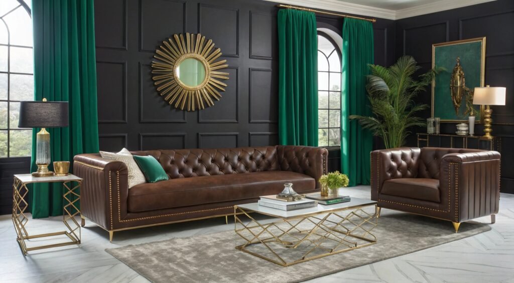 Explore the Allure of Jewel-Toned Splendor Chocolate Brown Couch Living Room Ideas