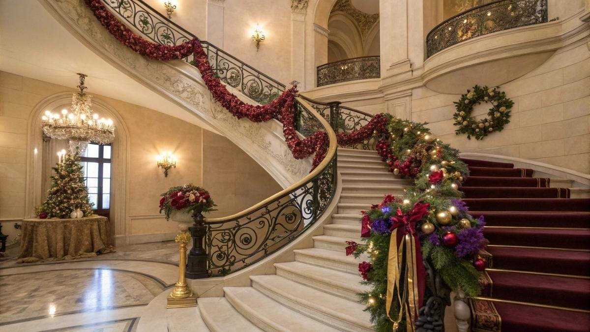 21 Resplendent Christmas Staircases Decoration Inspirations 21 Resplendent Christmas Staircases Decoration Inspirations