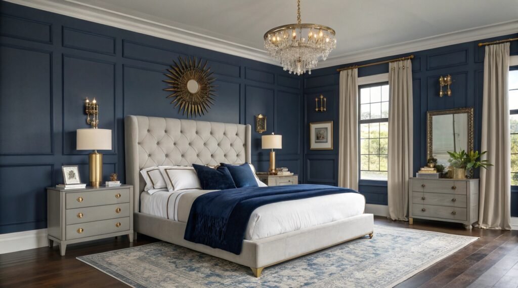 Regal Inspiration for Navy Blue Bedrooms That Define Modern Elegance