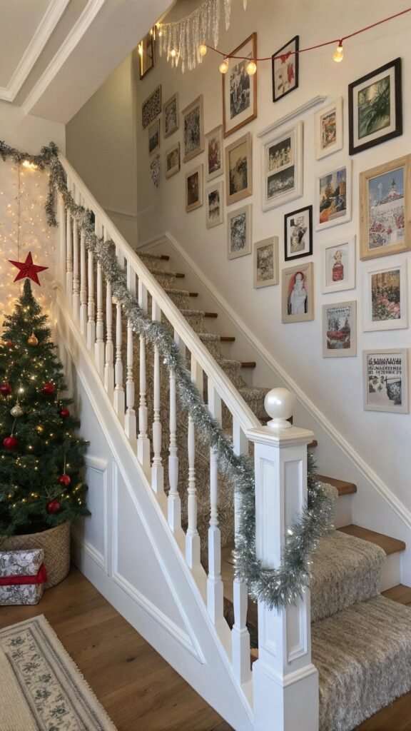 21 Resplendent Christmas Staircases Decoration Inspirations