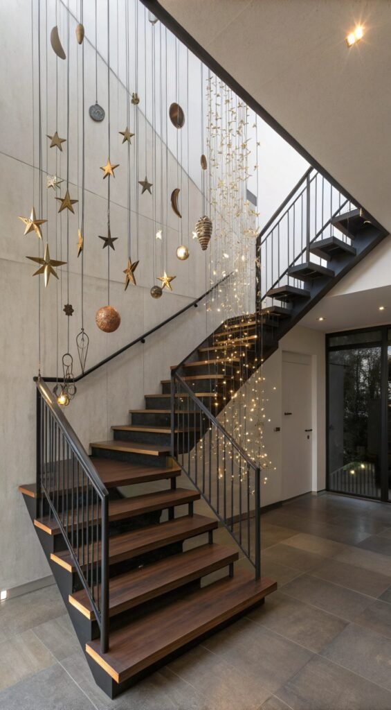 21 Resplendent Christmas Staircases Decoration Inspirations