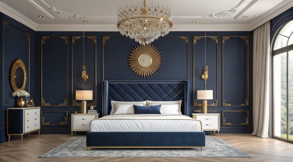 Regal Inspiration for Navy Blue Bedrooms That Define Modern Elegance