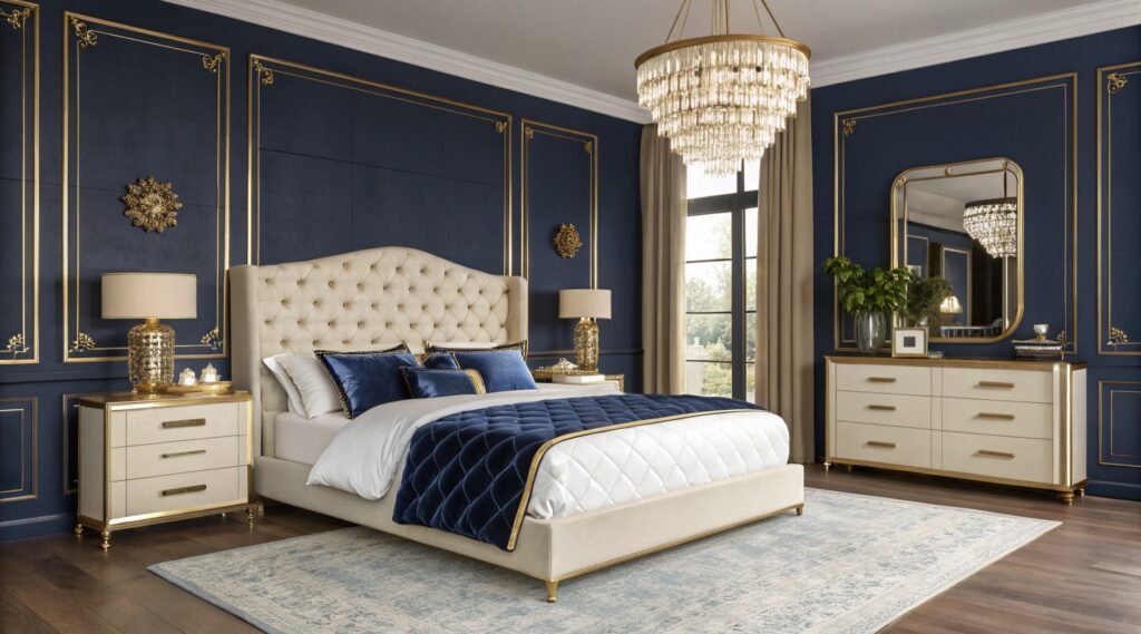 Regal Inspiration for Navy Blue Bedrooms That Define Modern Elegance