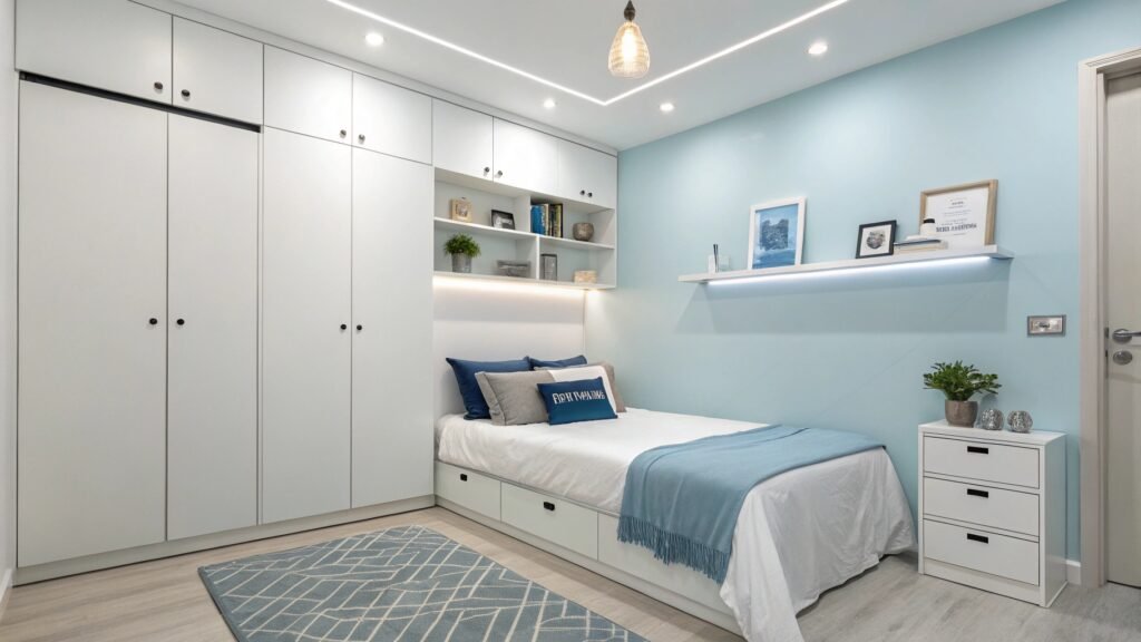 Inside the Ultimate Blue Dorm Room Makeover for College Style Goals