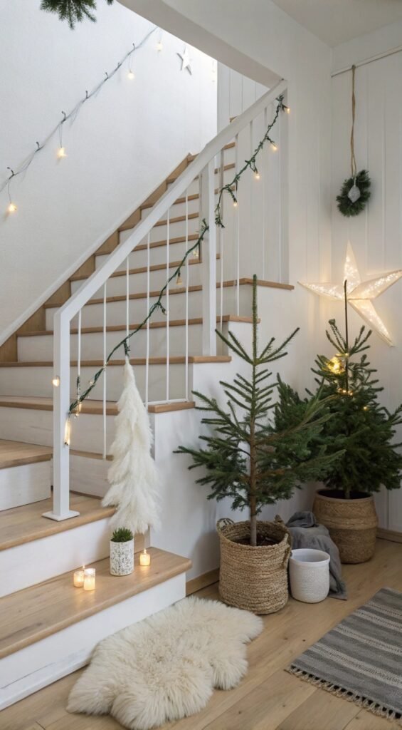21 Resplendent Christmas Staircases Decoration Inspirations