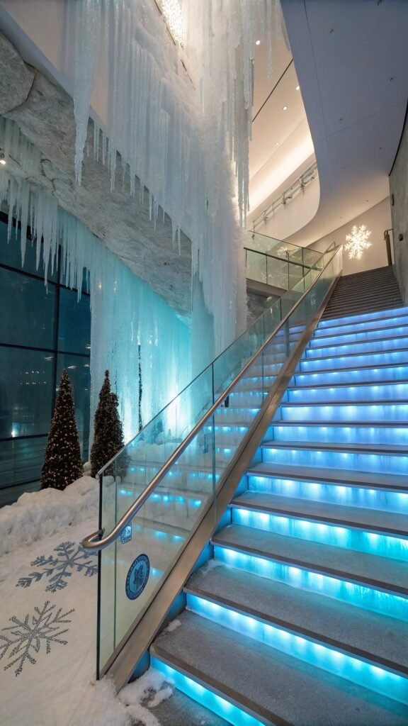 21 Resplendent Christmas Staircases Decoration Inspirations