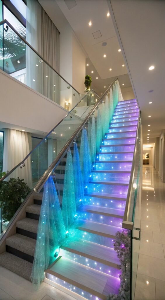 21 Resplendent Christmas Staircases Decoration Inspirations