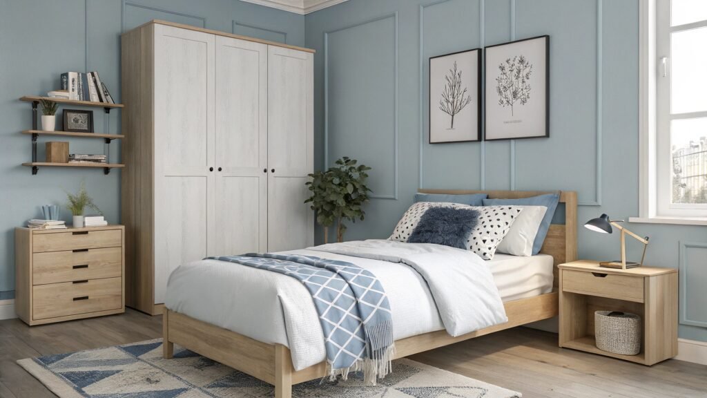 Inside the Ultimate Blue Dorm Room Makeover for College Style Goals